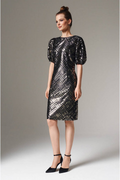 Платье Nelva 51613 черно-золотистый - фото 2