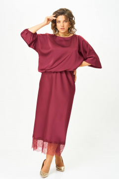 Блуза, юбка Karina deLux M-1410 бордо - фото 4