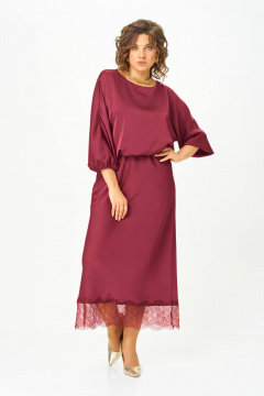 Блуза, юбка Karina deLux M-1410 бордо - фото 3