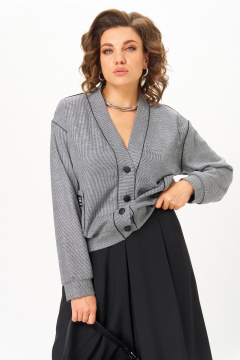 Бомбер, юбка Aira Style 24131 серый-черный - фото 5