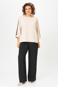 Блуза, брюки Rumoda 2275_дл_бежевый-черный - фото 1