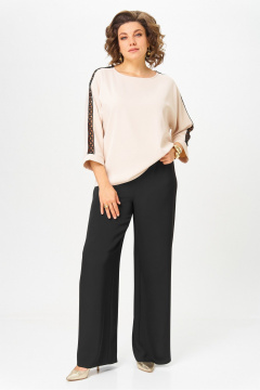 Блуза, брюки Rumoda 2275_дл_бежевый-черный - фото 2