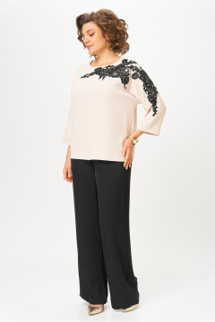 Блуза, брюки Rumoda 2278_дл_бежевый-черный - фото 2