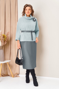 Джемпер, юбка VOLNA 1447 светло-голубой - фото 3