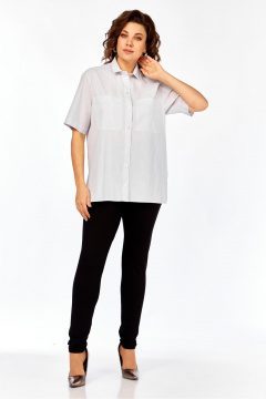 Рубашка Avenue 0338-4 полоска_серый+молочный - фото 3