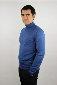 Демисезонный вязаный свитер с воротником-стойкой Полесье С3012-15 5С1749-Д43 182,188 королевский_синий - фото 2