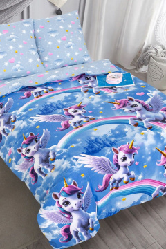 Наволочка, пододеяльник, простыня АРТПОСТЕЛЬ 912 единорожки - фото 1
