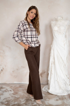 Блуза Nika.PL 03084 клетка_беж - фото 2