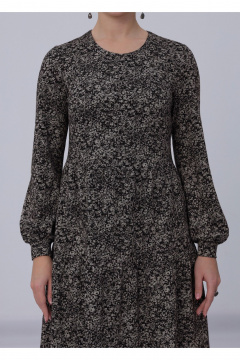 Платье Полинушка 669/3 бежевые цветы - фото 4