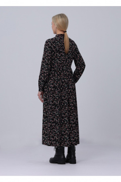 Платье Полинушка 682/1 розочки на черном - фото 3