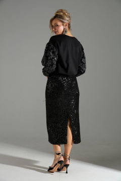 Бомбер, юбка LM К168042 черный - фото 5