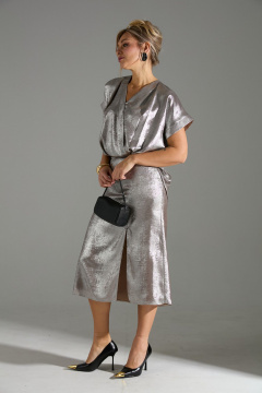 Блуза, юбка LM М94 бежевый_шиммер - фото 5