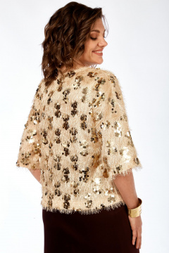 Блуза, юбка Ольга Стиль Л-433 золото-коричневый - фото 3