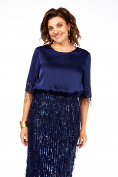 Платье Ольга Стиль С-982 синий - фото 2