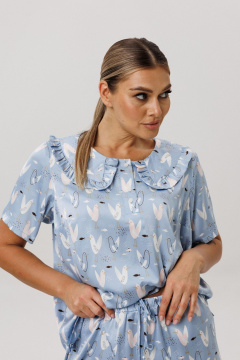 Блуза, шорты Anelli 1749 небесный_зефир - фото 5