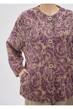 Жакет Полинушка 709 жёлто-фиолетовый_огурчик - фото 4