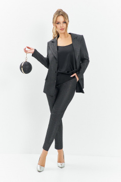 Брюки, жакет Euromoda 668 черный_с_блеском - фото 1