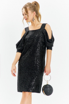 Платье Euromoda 673 черный - фото 2