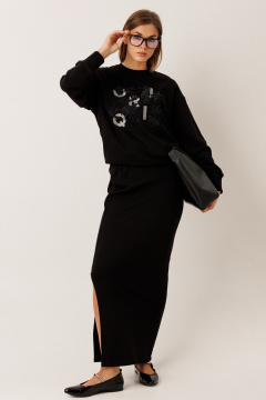 Свитшот, юбка KOKOdea 31003 чёрный - фото 1