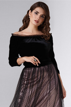 Платье Avanti 752 черно-розовый_металик - фото 2