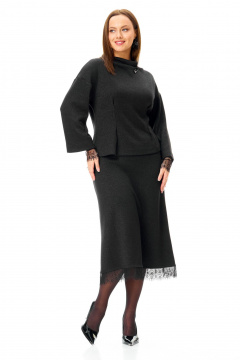 Джемпер, юбка, манжеты T&N 7721 черный - фото 1