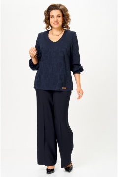 Блуза БелЭльСтиль 879-3_29_22 синий принт - фото 4