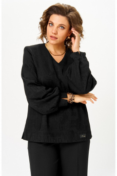 Блуза БелЭльСтиль 879-3_29_22 черный принт - фото 1