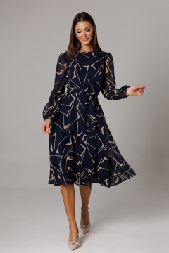 Платье Ларс Стиль 1161 сине-бежевый - фото 3