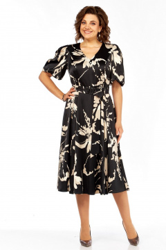 Платье Милора-стиль 1419 черный_с_принтом - фото 1