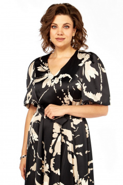 Платье Милора-стиль 1419 черный_с_принтом - фото 2