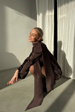 Платье THE.WOMAN 0389 шоколад - фото 4