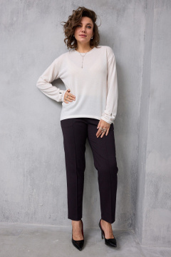 Брюки BegiModa 6078 черный_баклажан - фото 1