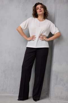 Брюки BegiModa 6079 черный_баклажан - фото 3