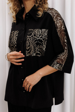 Блуза Gizart 15401 черный, золото - фото 4