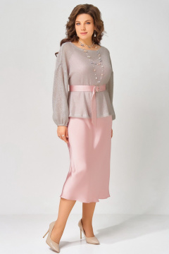 Накидка, платье Fita 3223 розово-дымчатый - фото 3