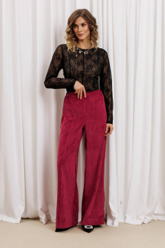 Блуза, брюки Gizart 5439 черный,брусничный - фото 2