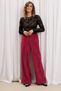 Блуза, брюки Gizart 5439 черный,брусничный - фото 1