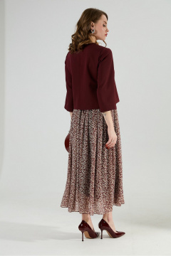 Платье NikVa 1009-1 бургунди/цветы_на винном фоне - фото 5