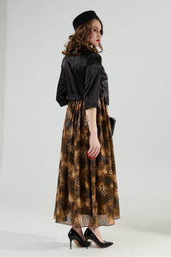 Платье NikVa 514-4 чёрный/ кофейный_леопард - фото 3