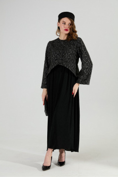 Платье NikVa 740-22 графитовая_абстракция/чёрный - фото 4