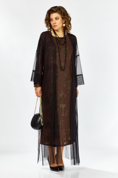 Кардиган, платье Lady Secret 25306 коричневый+черный - фото 3