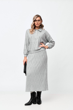 Блуза, юбка Verita 2428 серый - фото 1