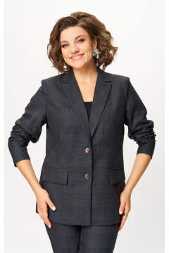 Брюки, жакет БелЭльСтиль 412-3_03_22+609-3_23_22 серо-коричневая клетка - фото 3