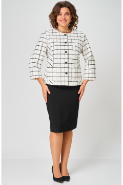 Жакет, юбка БелЭльСтиль 861-2_59_22+557-2_58_22 бело-черный - фото 2