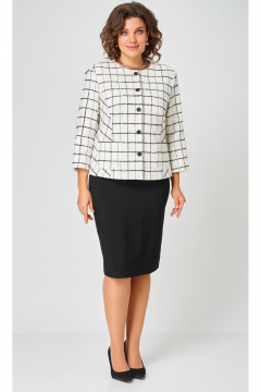 Жакет, юбка БелЭльСтиль 861-2_59_22+557-2_58_22 бело-черный - фото 1