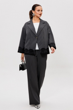Блуза, брюки, жакет Mubliz 306 графит_полоска - фото 2