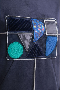 Платье с закрытыми карманами и отрезной кокеткой Golden Valley 4509 синий - фото 2