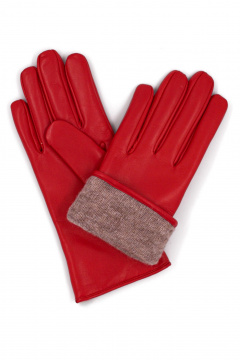 Демисезонные перчатки из меха и шерсти, красные, на каждый день ACCENT 932р красный - фото 2