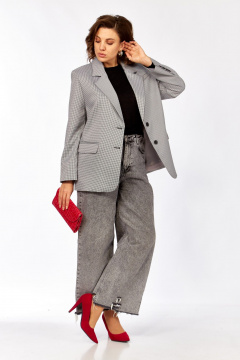 Жакет Rishelie 1014 черный-белый - фото 2