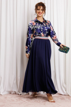 Блуза, юбка Anastasia 1313 темно-синий - фото 2